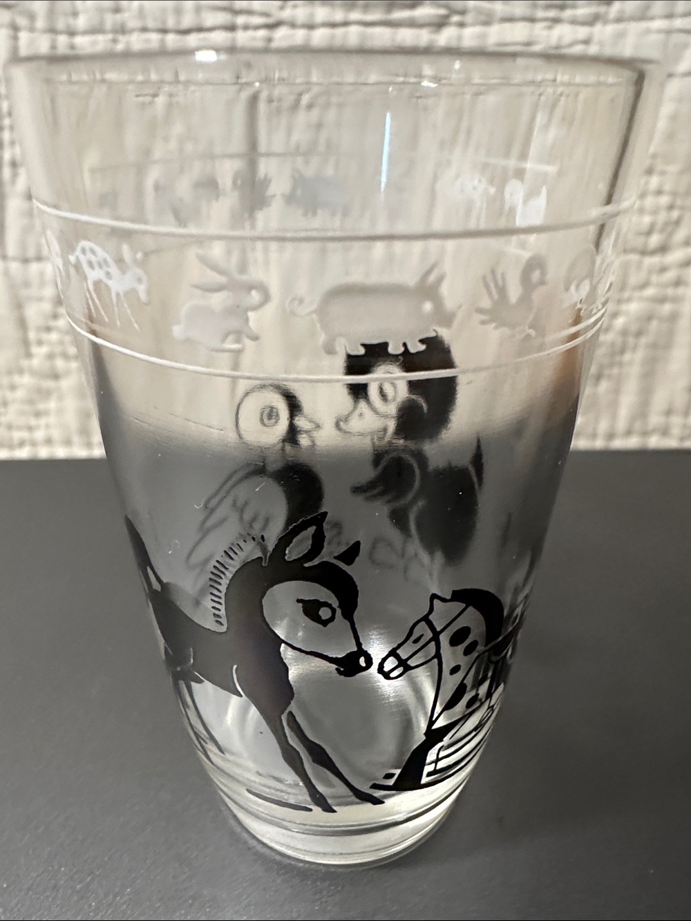 Woodland Animal Glass Tumbler — Black Decor Accent